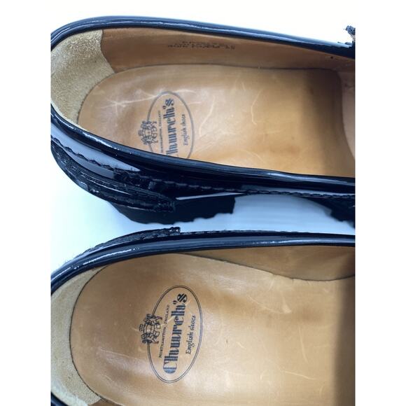 Church’s English Shoes Colleen Chunky Tassel Loafers Black Patent Leather Sz 35 - Picture 8 of 11